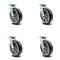 Service Caster 8 Inch Polyurethane Wheel Swivel Caster Set with Roller Bearing SCC-30CS820-PPUR-4 - alternate 1